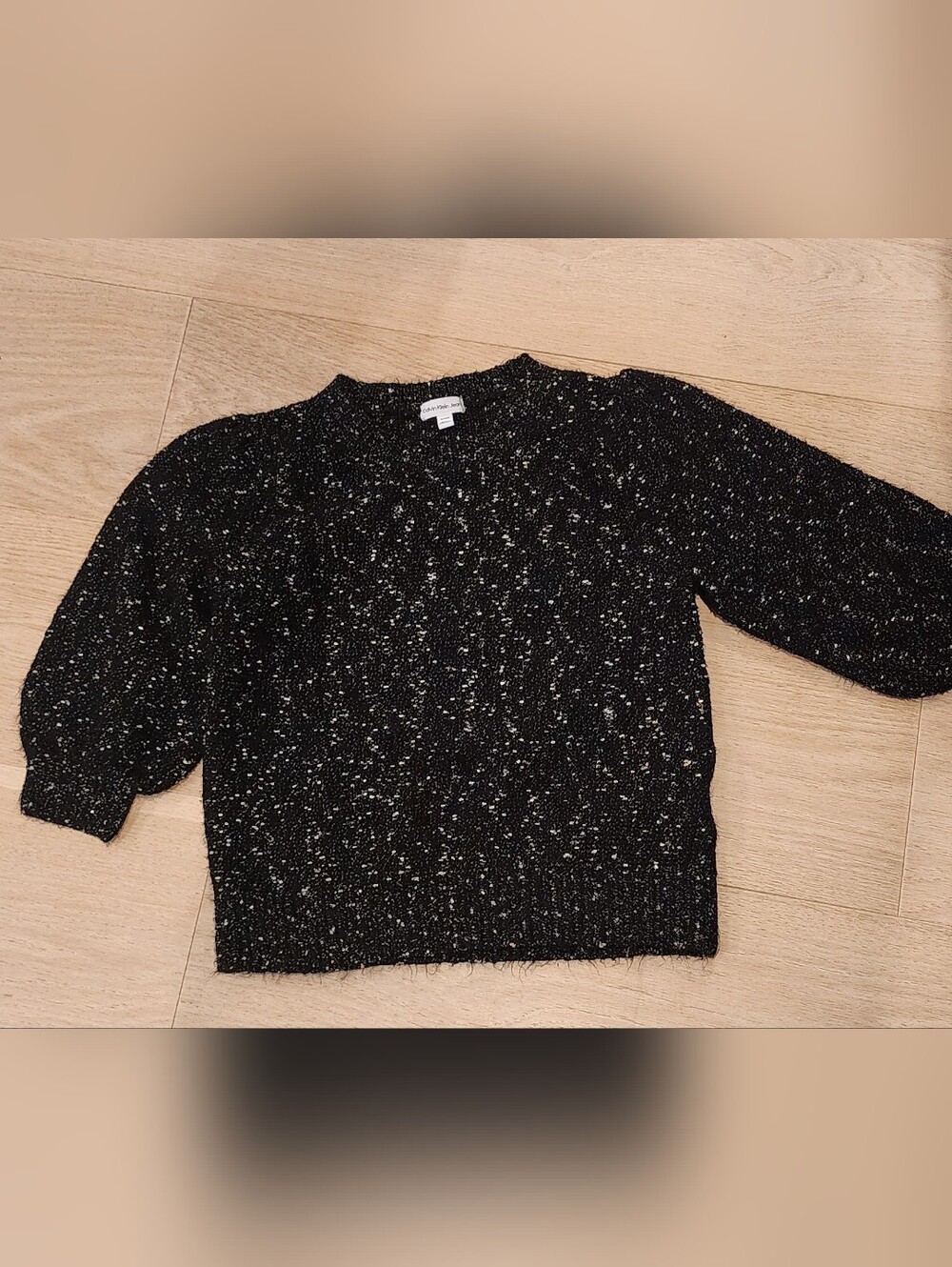 Calvin Klein Black Speckle Crewneck Sweater - Picture 2 of 3